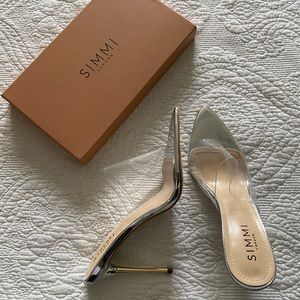 Silver/Clear Mules (SIMMI LONDON) Size 9